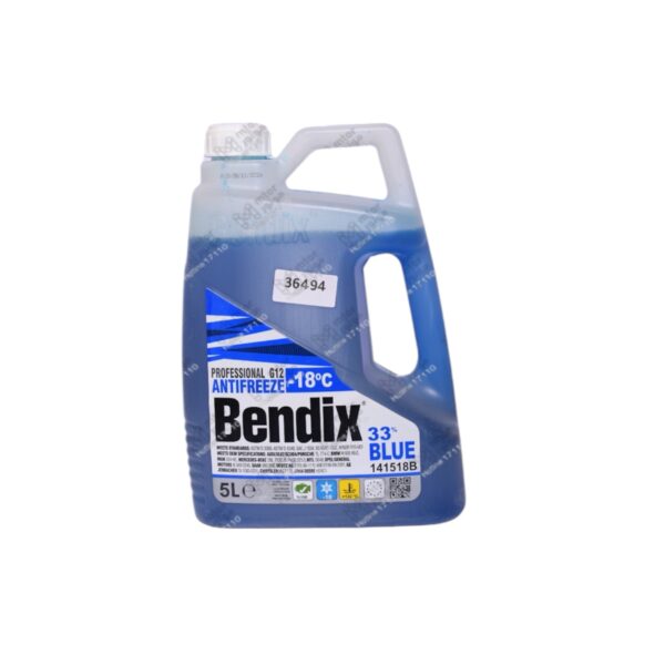تركي  BENDIX 
بندكس مياه تبريد زرقاء 5لتر تركيز 33% Antifreeze-18
H*